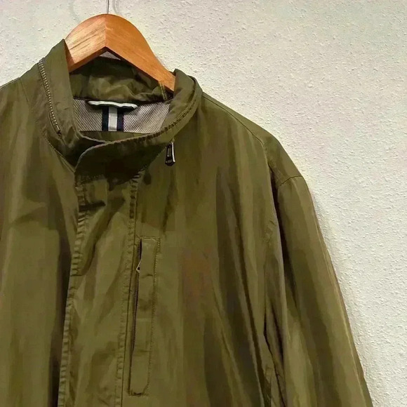 $295 Cole Haan Men's Green Snap-Front Mid-weight Packable Coat Jacket Size L - Picture 4 of 12